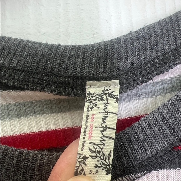 Free People - Good On You Striped Thermal Rose Quarter Sleeve Top Size Small - Picture 9 of 10